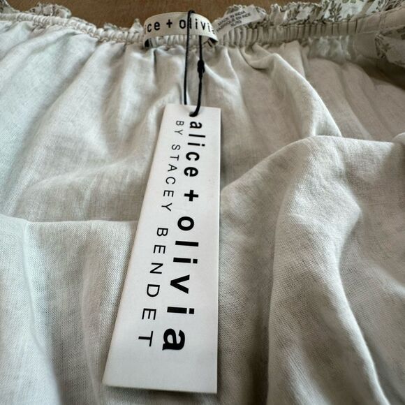 Alice + Olivia Off-The-Shoulder Mary Belted Mini Dress Puff Sleeve Size XL - Picture 8 of 16